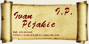 Ivan Pljakić vizit kartica